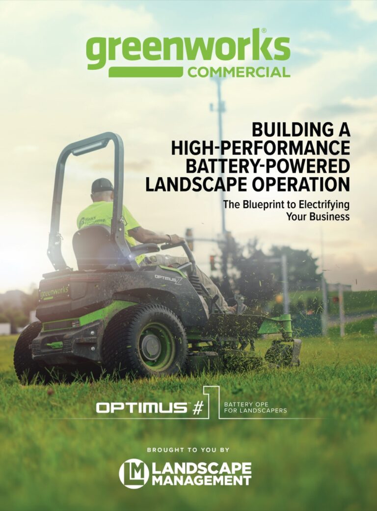 Cover of Building a High-Performance Battery-Powered Landscape Operation, brought to you by Greenworks Commercial and Landscape Management